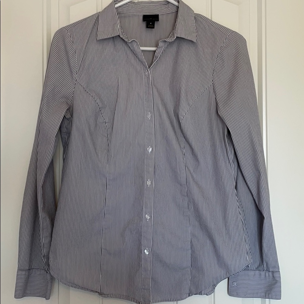 Flattering striped button up